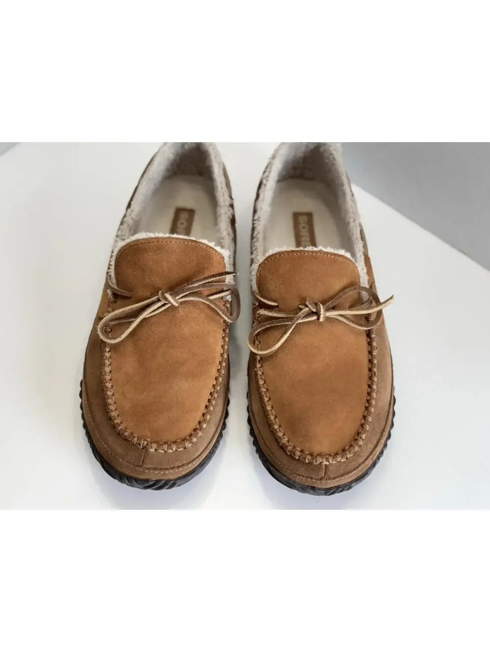 Sorel Maddox Moc Slipper Men's Brown Suede Faux Fur Lined Comfort Shoes Size 9.5